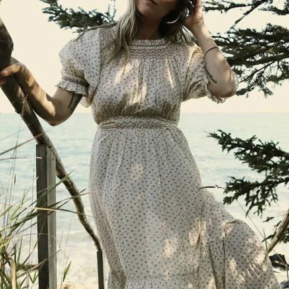 EUC Doen Isidore Dress Sz S, Cream Parc Monceau